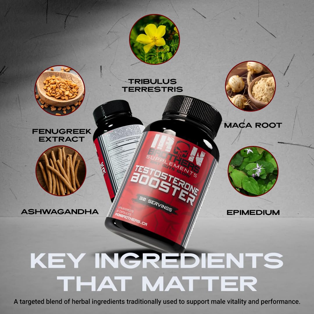 Iron Brothers ingredientes naturales tribulus y tongkat ali en primer plano