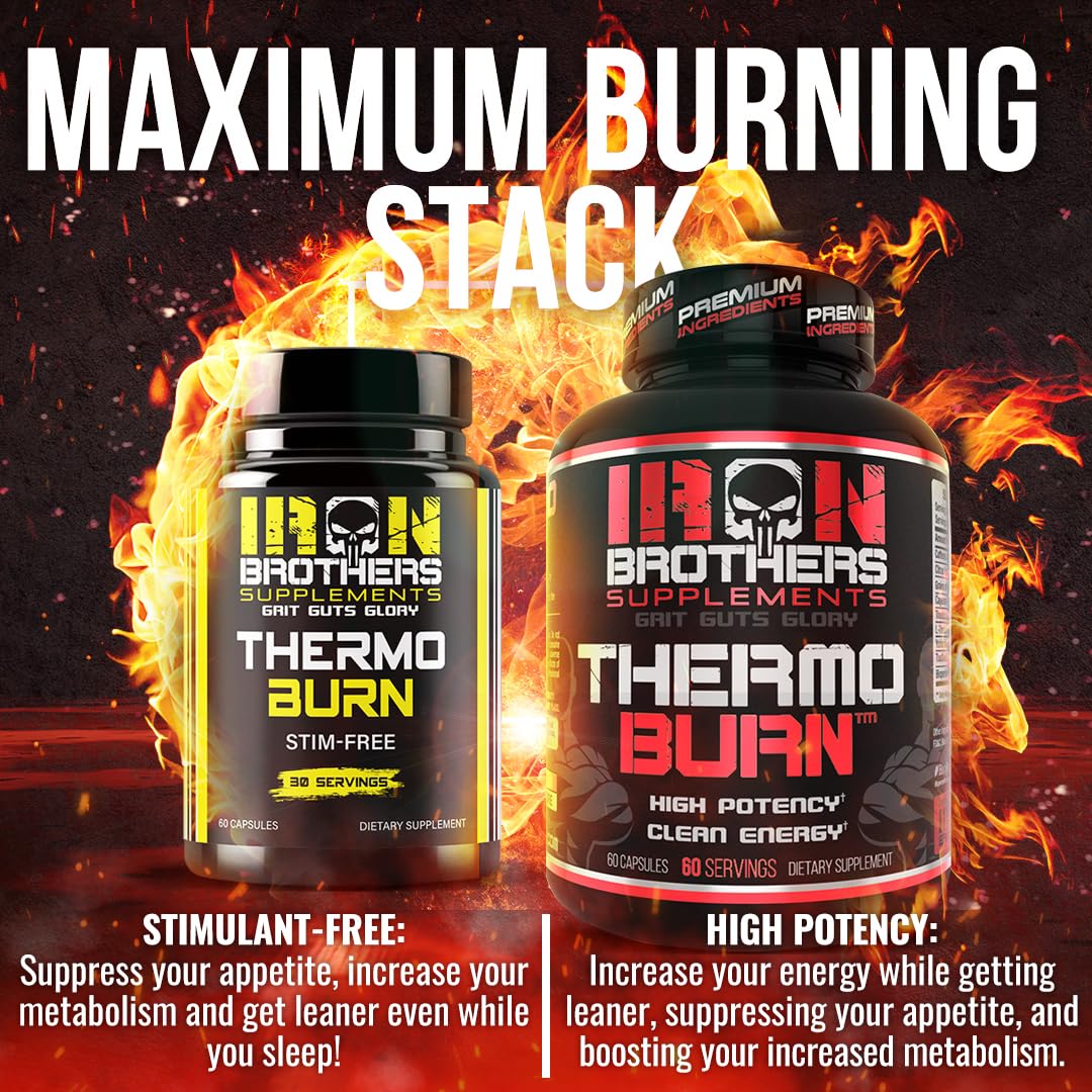 Iron Brothers Thermo Burn junto a una mano para comparar tamaño de cápsula
