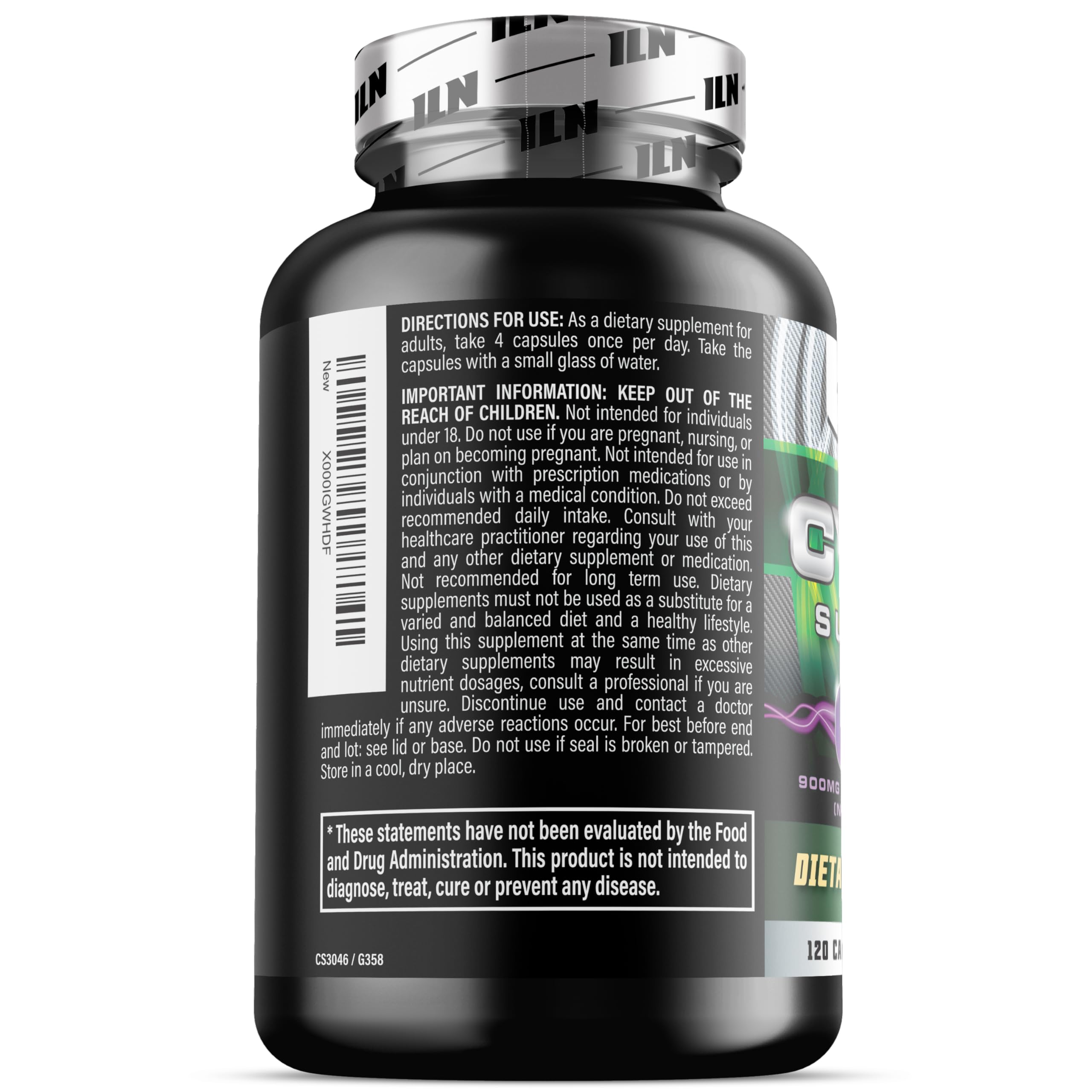 Iron Labs Nutrition caja y frasco mostrando presentación de 120 cápsulas