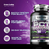 Iron Labs Nutrition bote junto a una regla para comparar tamaño y duración del ciclo