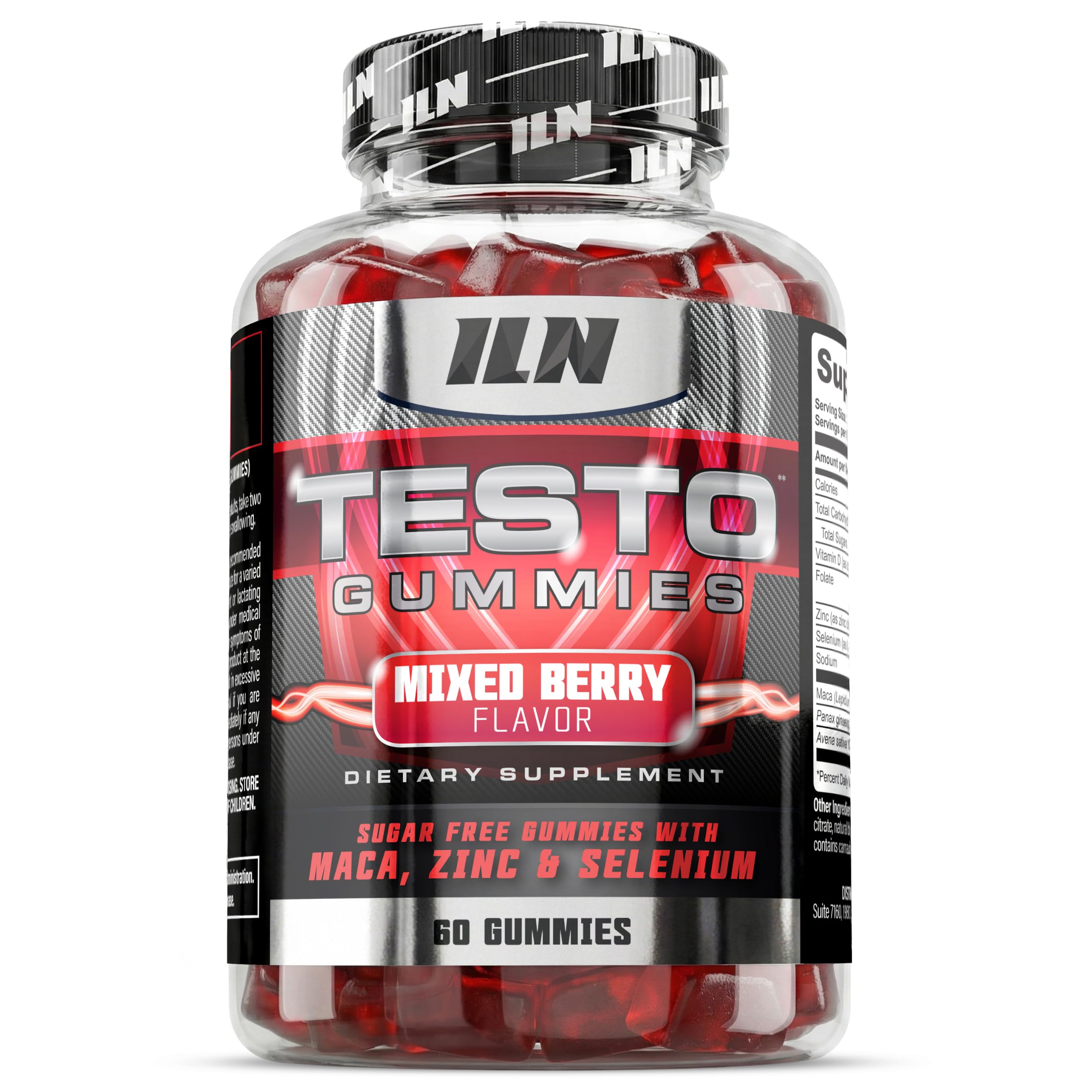Iron Labs Nutrition bote abierto con gomitas dentro sugiere suministro mensual conveniente