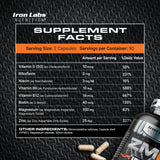 Iron Labs ZM6 detalle de etiqueta mostrando dosis y componentes
