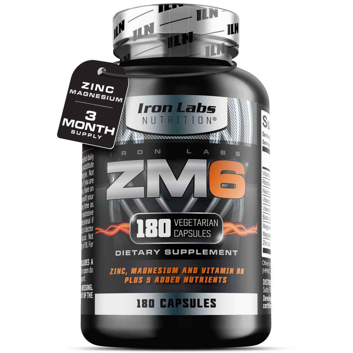Iron Labs ZM6 vista frontal del frasco con etiqueta clara y cantidad