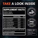 IRONCLAD NUTRITION etiqueta con lista de órganos y proceso liofilización