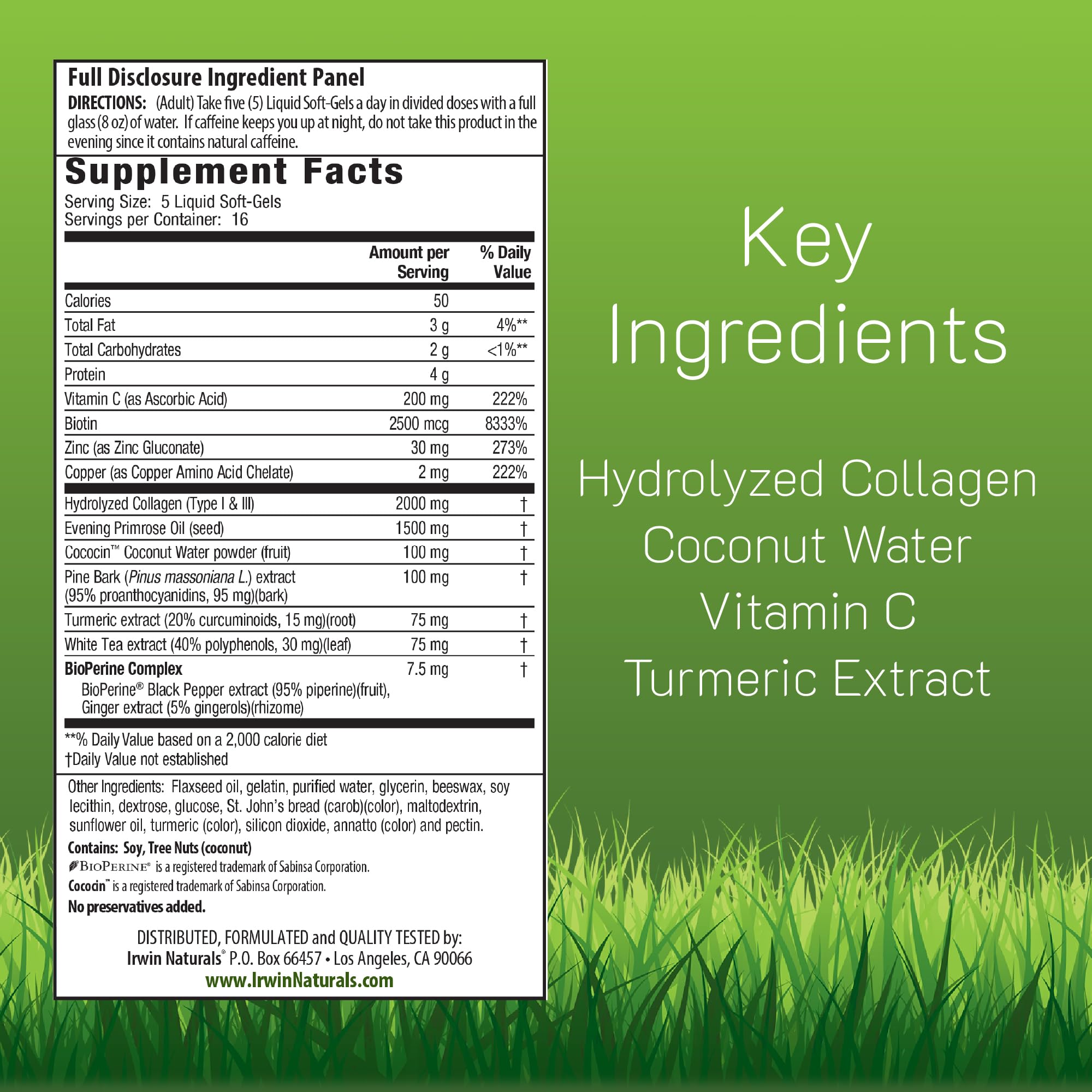 Irwin Naturals cápsula blanda mostrando textura y fácil ingestión
