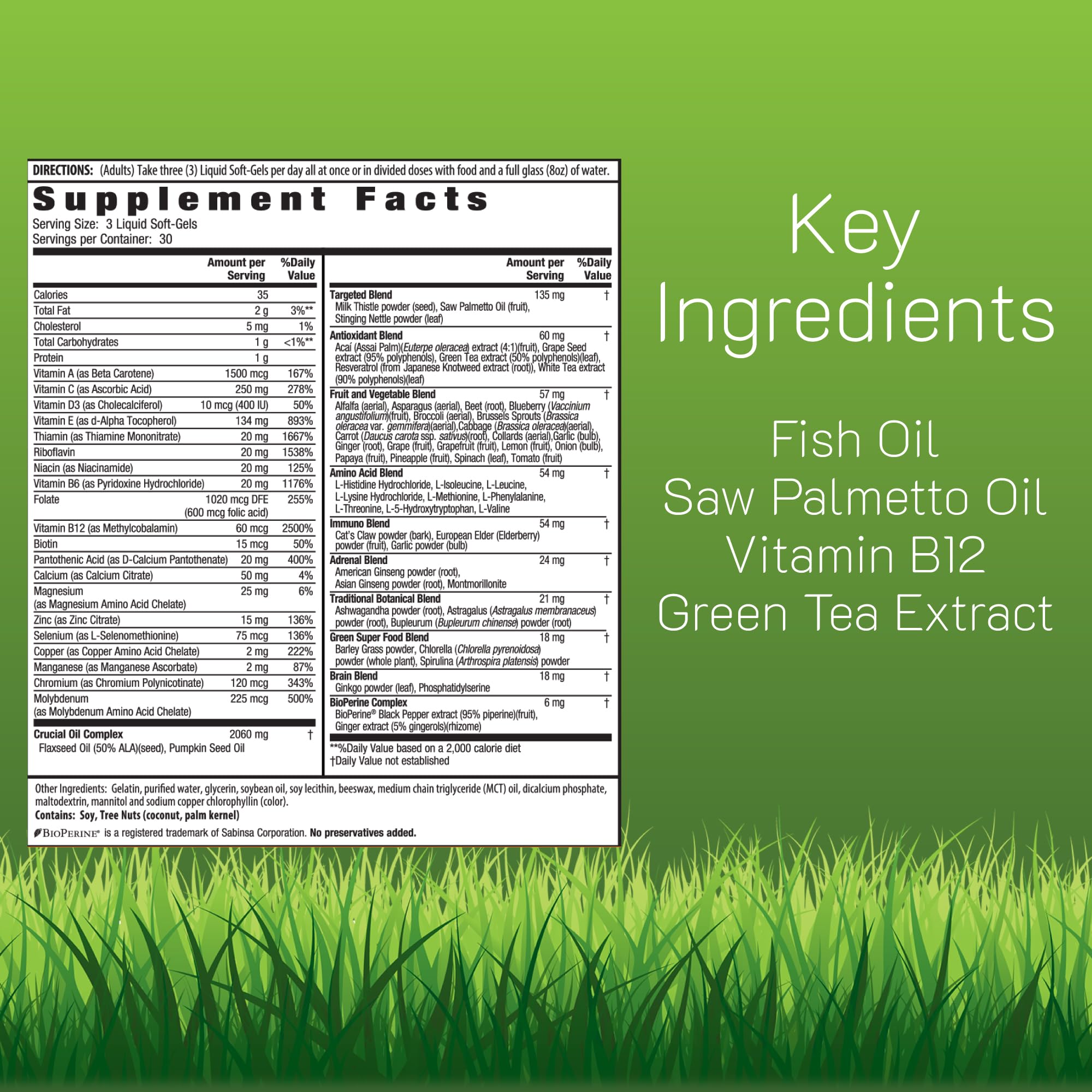 Irwin Naturals close-up de cápsula líquida destacando textura y fácil ingesta