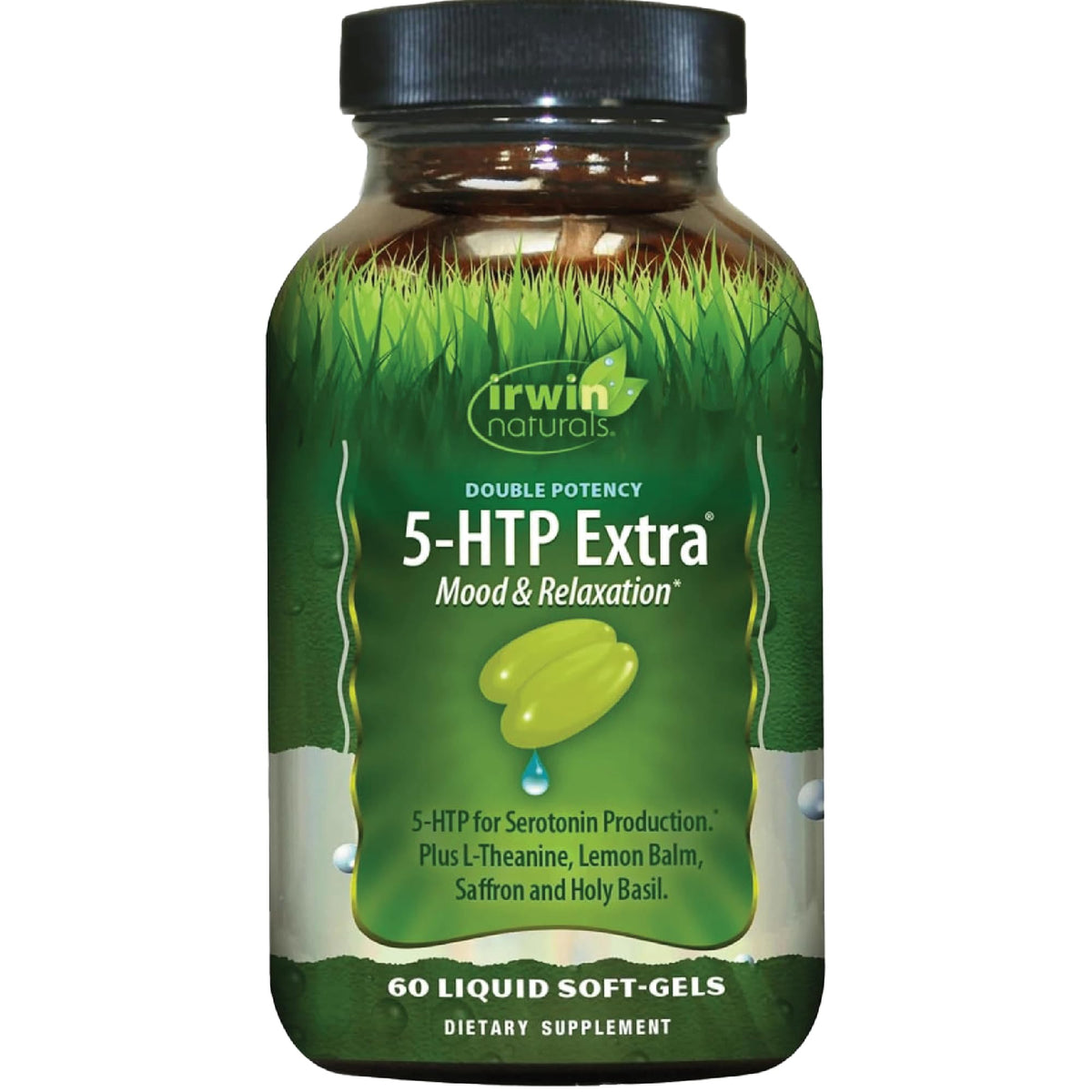 Irwin Naturals frasco delante que muestra la fórmula para equilibrio del ánimo