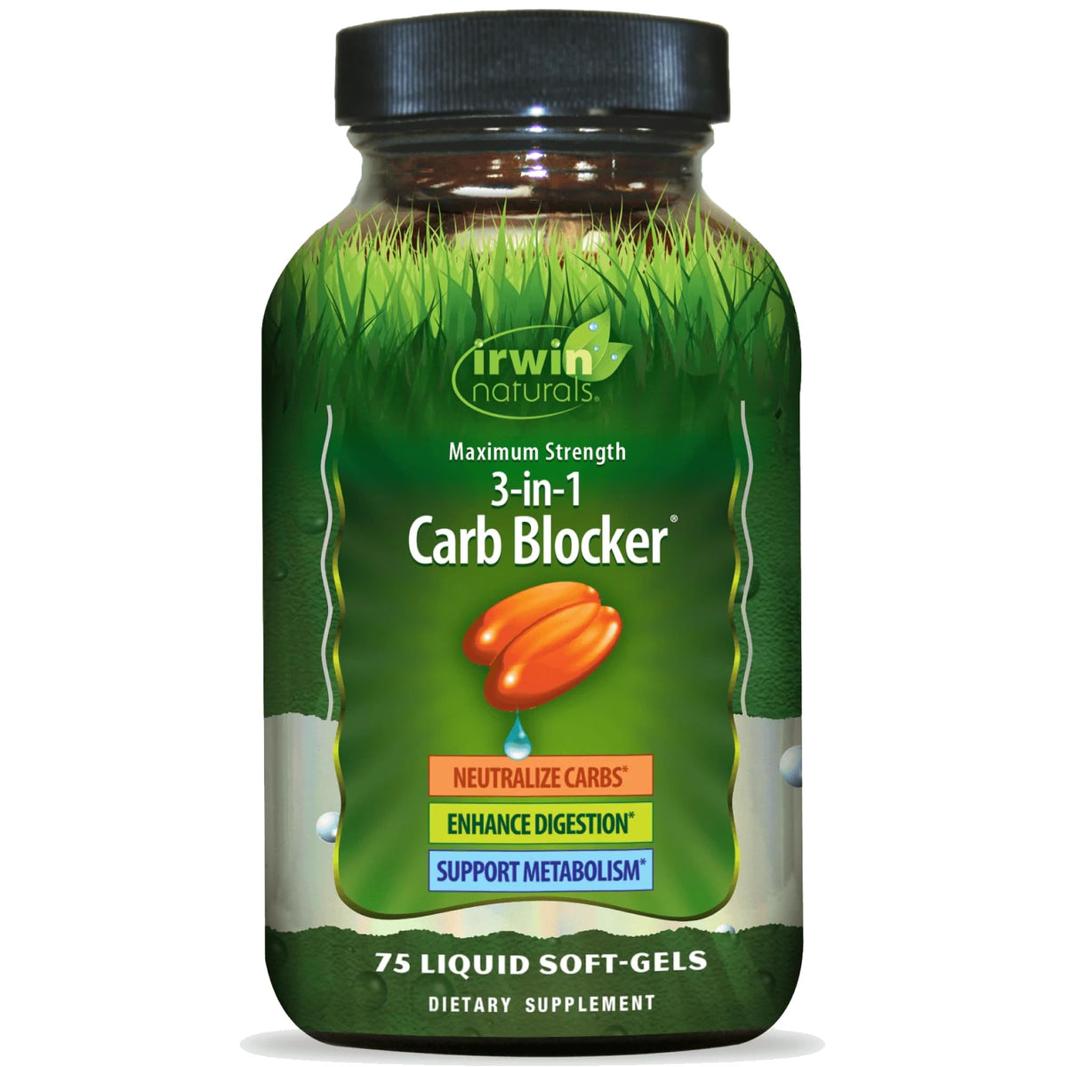 Irwin Naturals frente del empaque mostrando nombre y beneficios para elegir