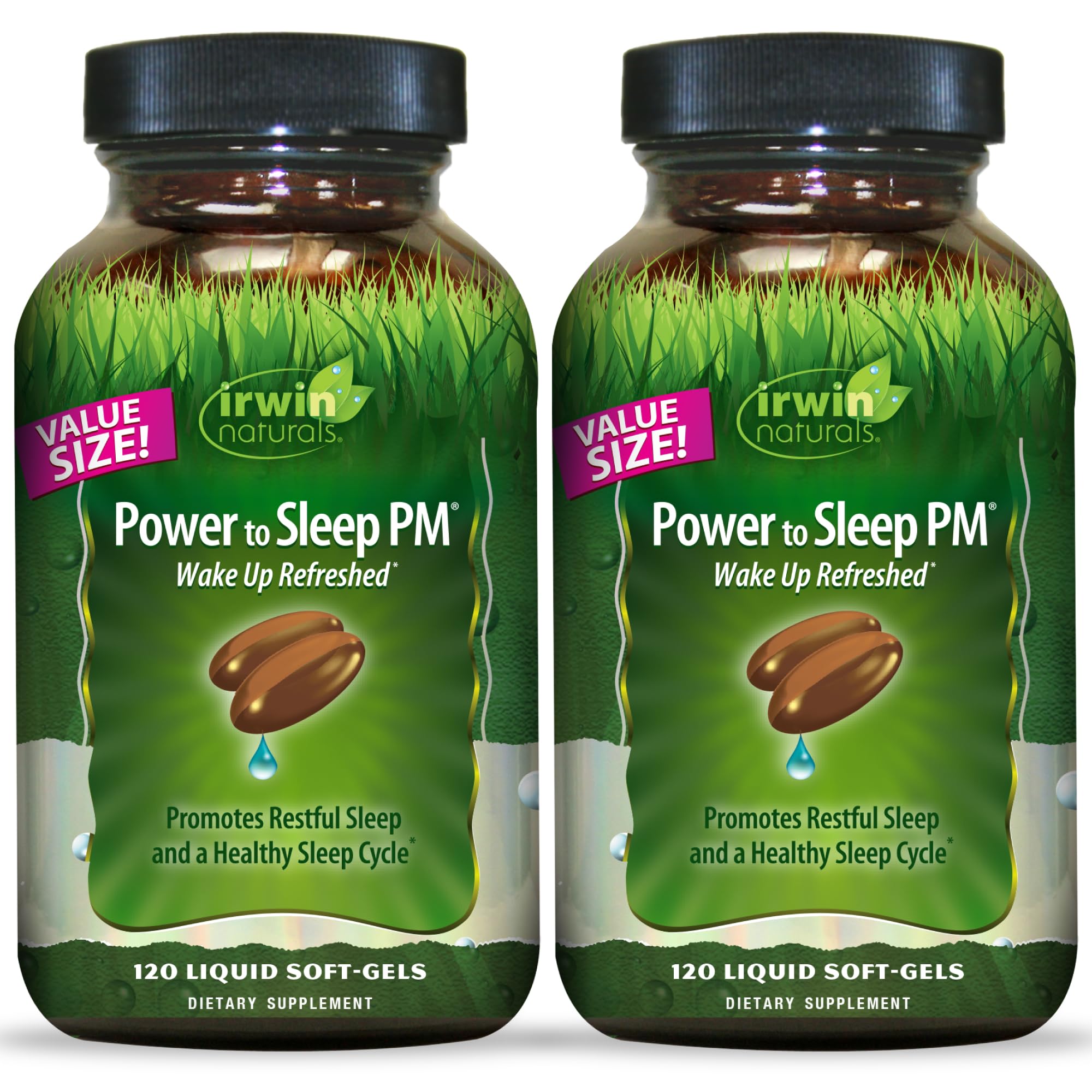 Irwin Naturals frente del empaque mostrando 120 soft-gels y beneficios visibles
