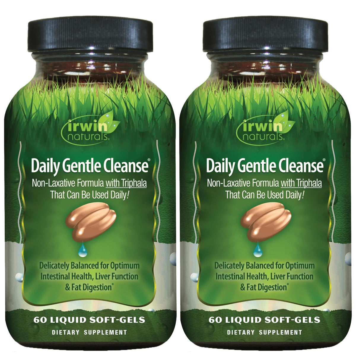 Irwin Naturals frente del empaque mostrando beneficios para digestión