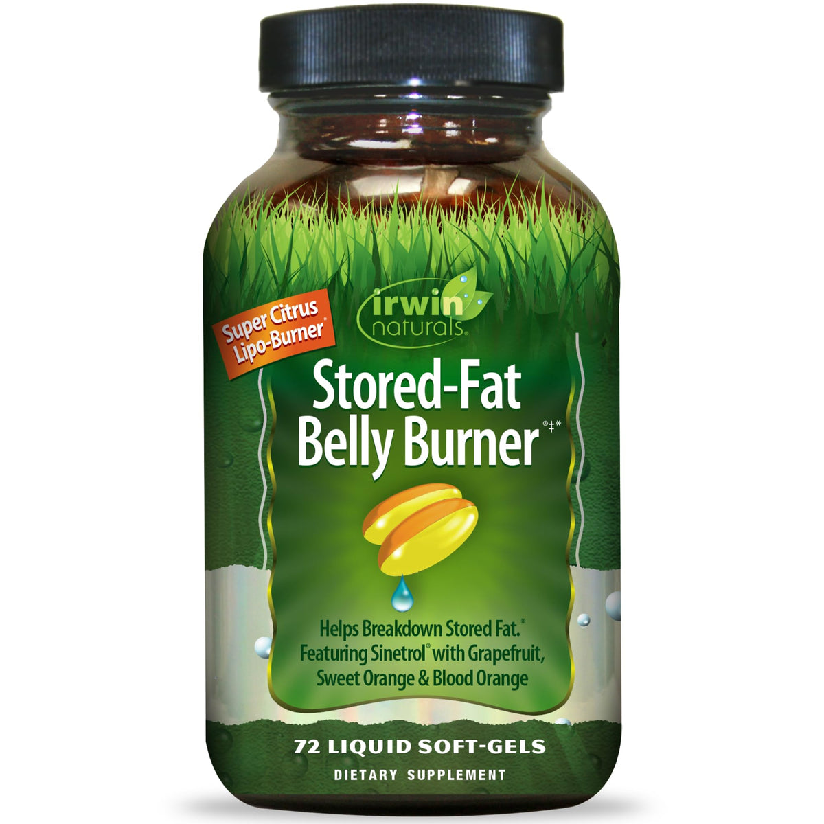 Irwin Naturals frente del envase mostrando fórmula Sinetrol y BioPerine