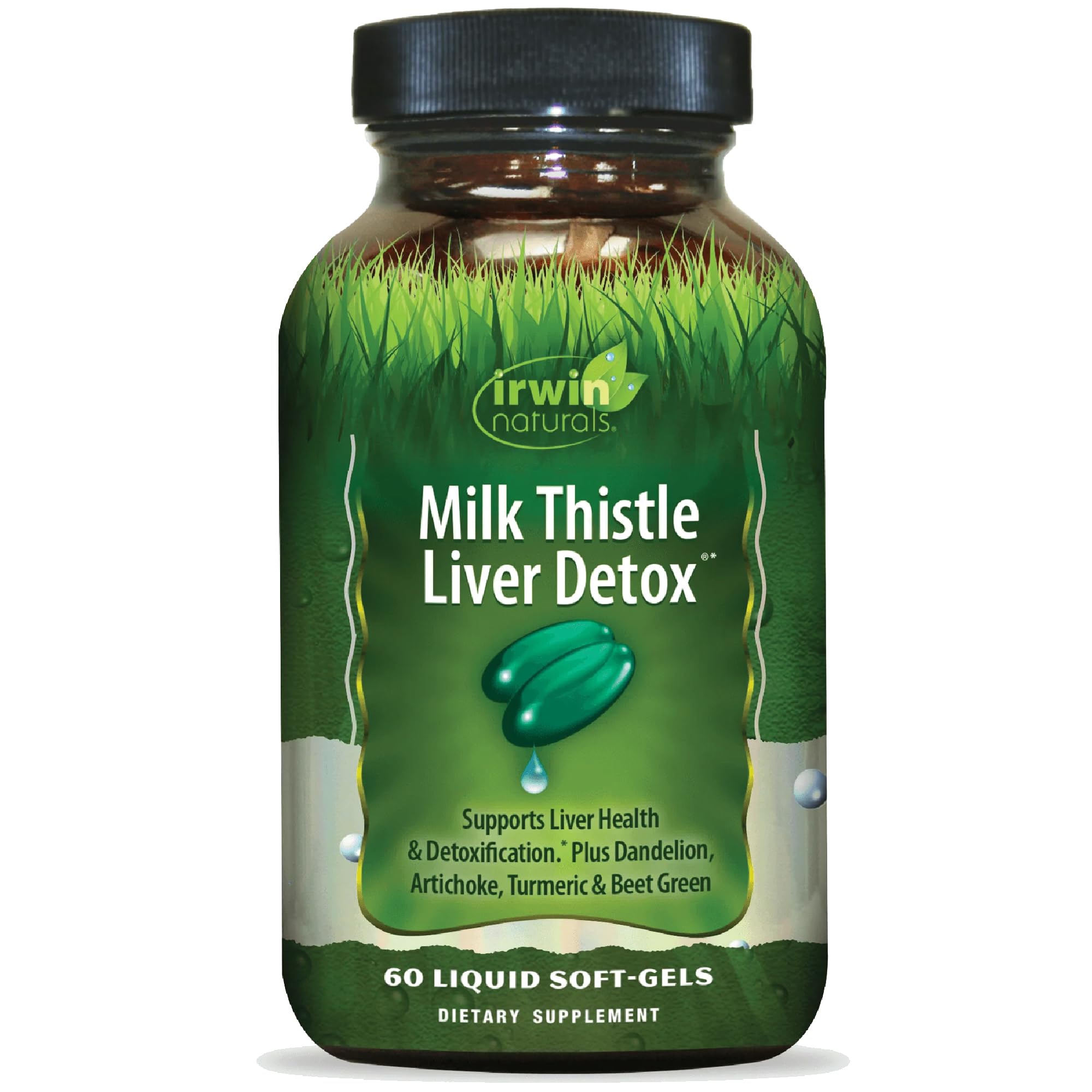 Irwin Naturals frente del envase que muestra apoyo hepático