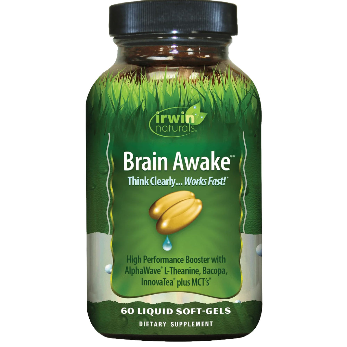 Irwin Naturals envase frontal que muestra enfoque y beneficio práctico