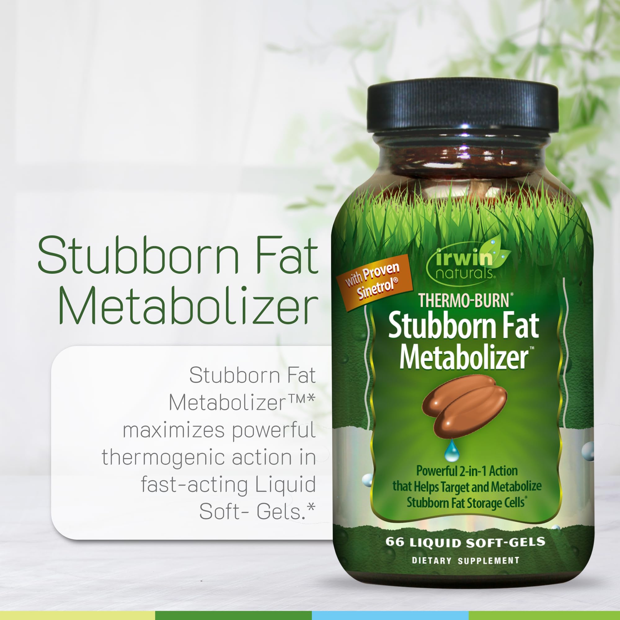 Irwin Naturals montaje de ingredientes: Sinetrol y té verde para metabolismo