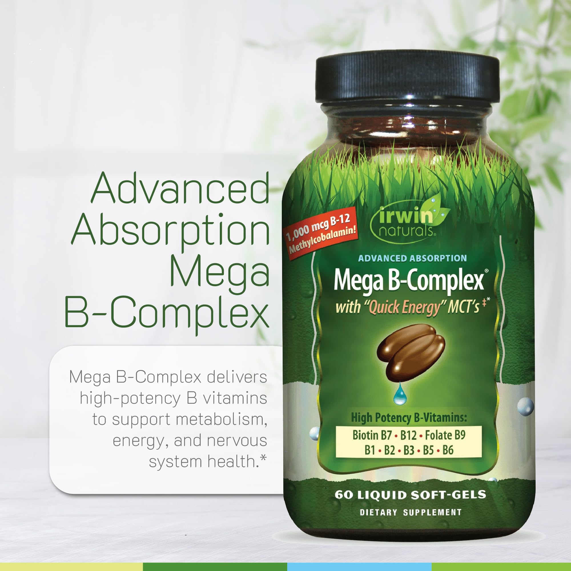 Irwin Naturals ingredientes MCT y Bioperine para mejor biodisponibilidad