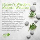 Irwin Naturals etiqueta con lista de ingredientes y instrucciones, transparencia informativa