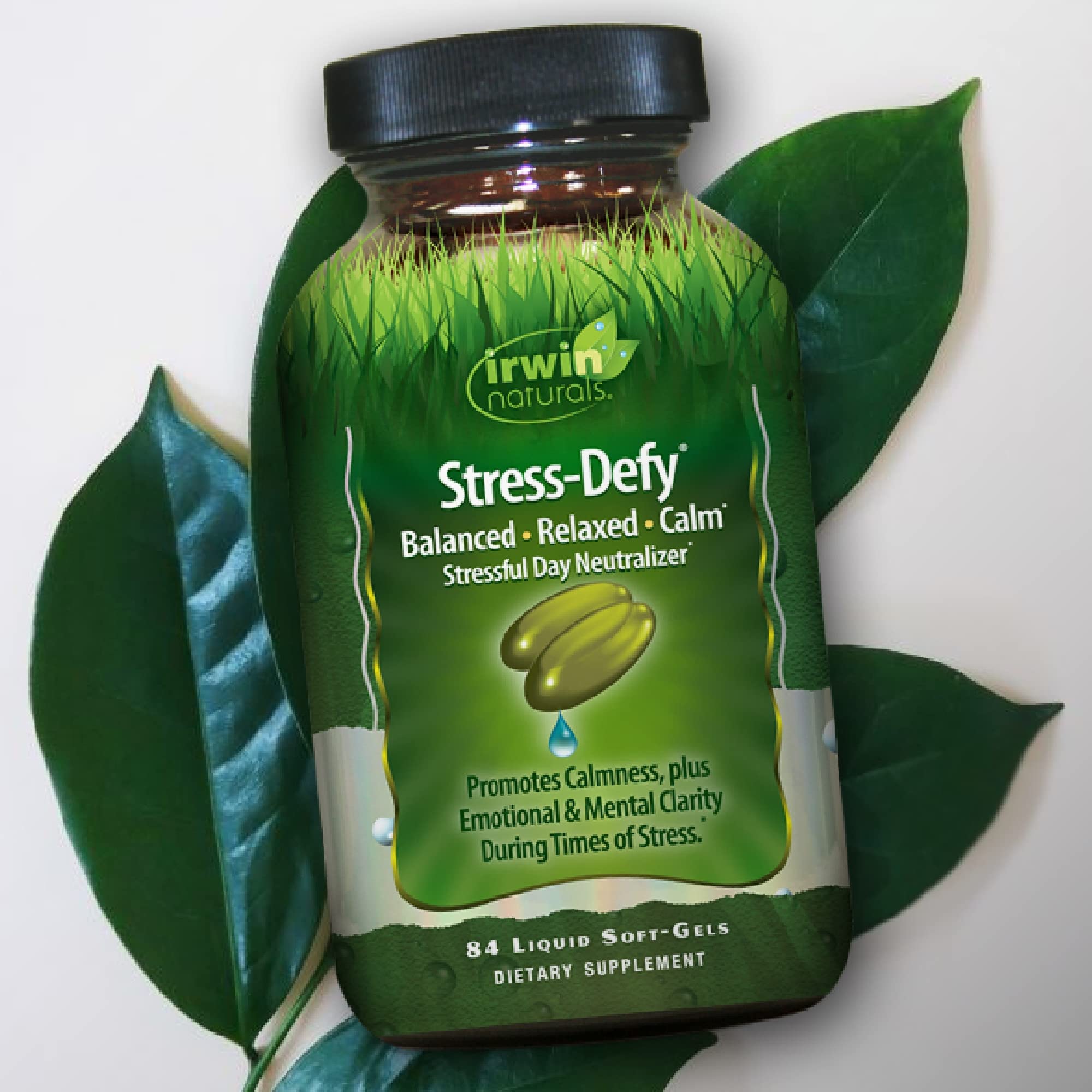 Irwin Naturals envase en ambiente relajante que inspira bienestar