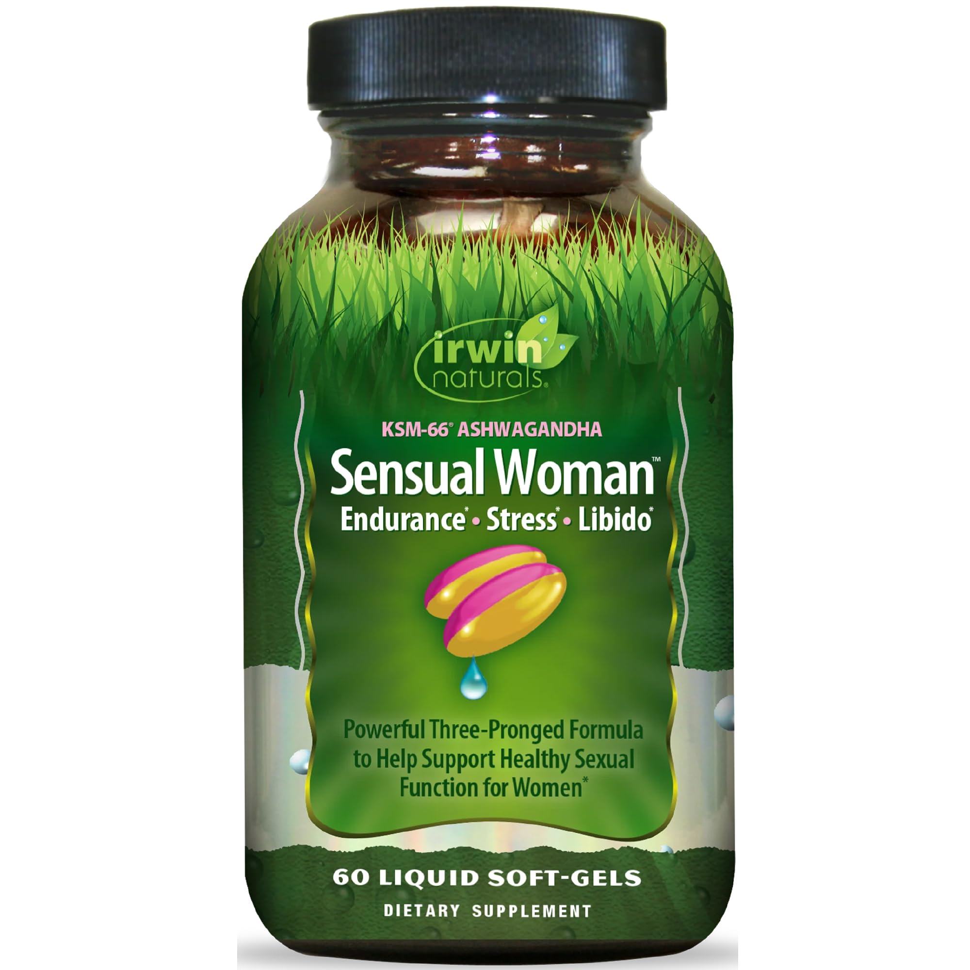 Irwin Naturals botella frontal que muestra soporte de vitalidad