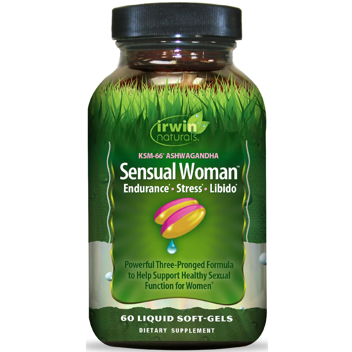 Irwin Naturals botella frontal que muestra soporte de vitalidad