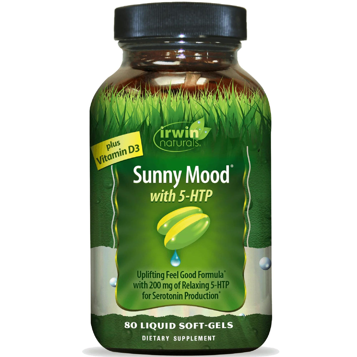 Irwin Naturals frasco frontal mostrando etiqueta clara y beneficios