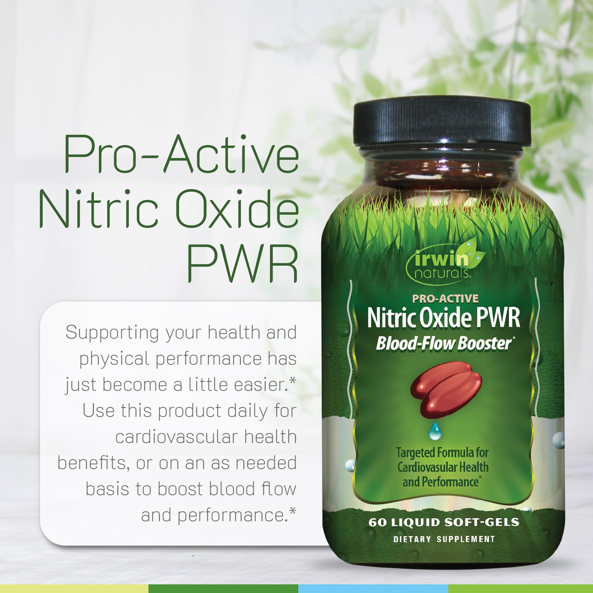 Irwin Naturals suplemento junto a pesas ilustrando uso durante entreno