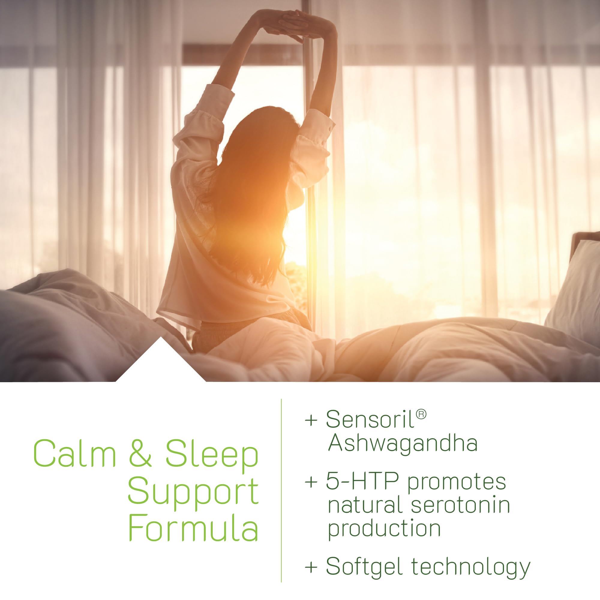 Persona sosteniendo una cápsula Irwin Naturals antes de dormir para mostrar dosis práctica