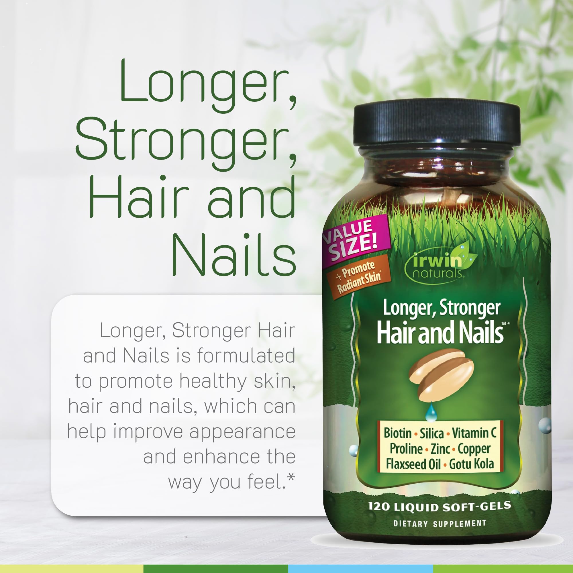 Irwin Naturals uso en rutina de belleza sobre tocador, favorece consistencia