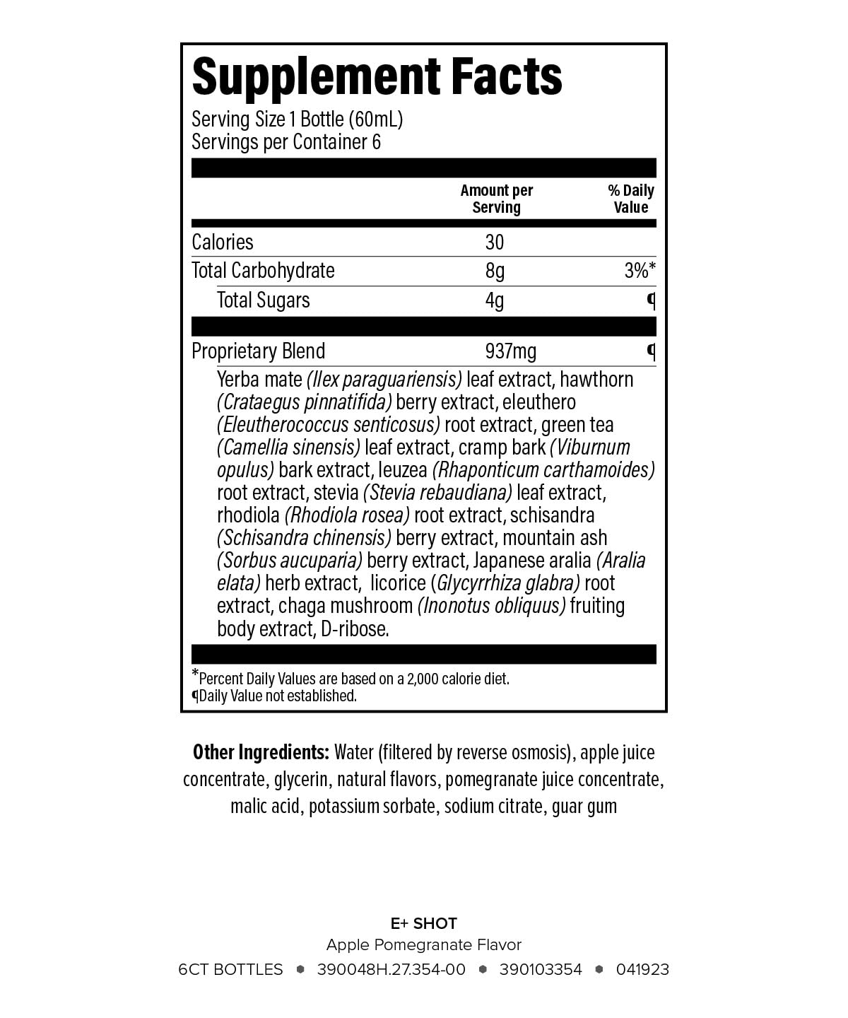 Isagenix E+ etiqueta con ingredientes y beneficios visibles, claridad informativa