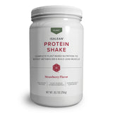Isagenix IsaLean empaque frontal mostrando etiqueta y sabor fresa, destaca ingredientes limpios