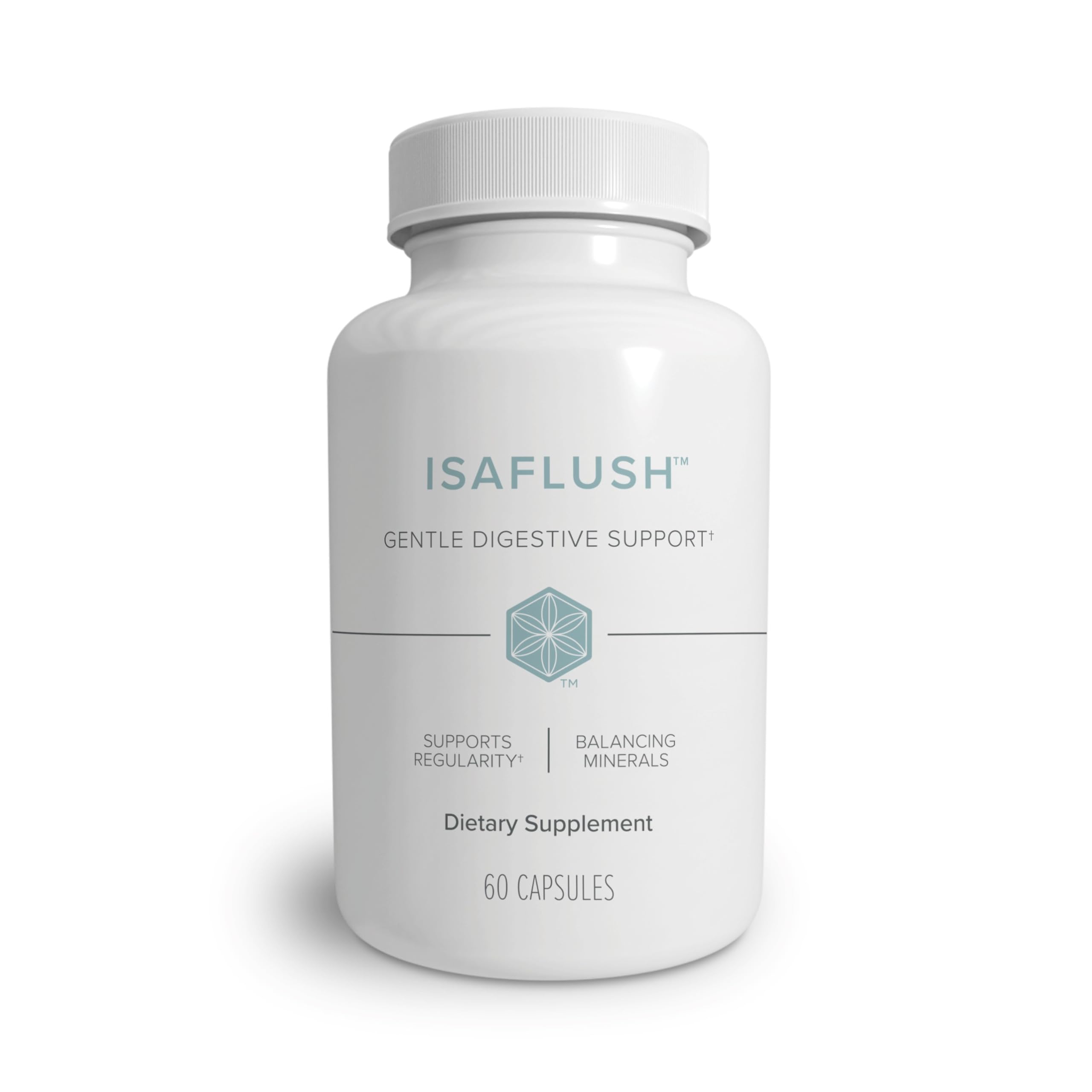 Isagenix IsaFlush frasco frontal mostrando la etiqueta y facilidad de uso