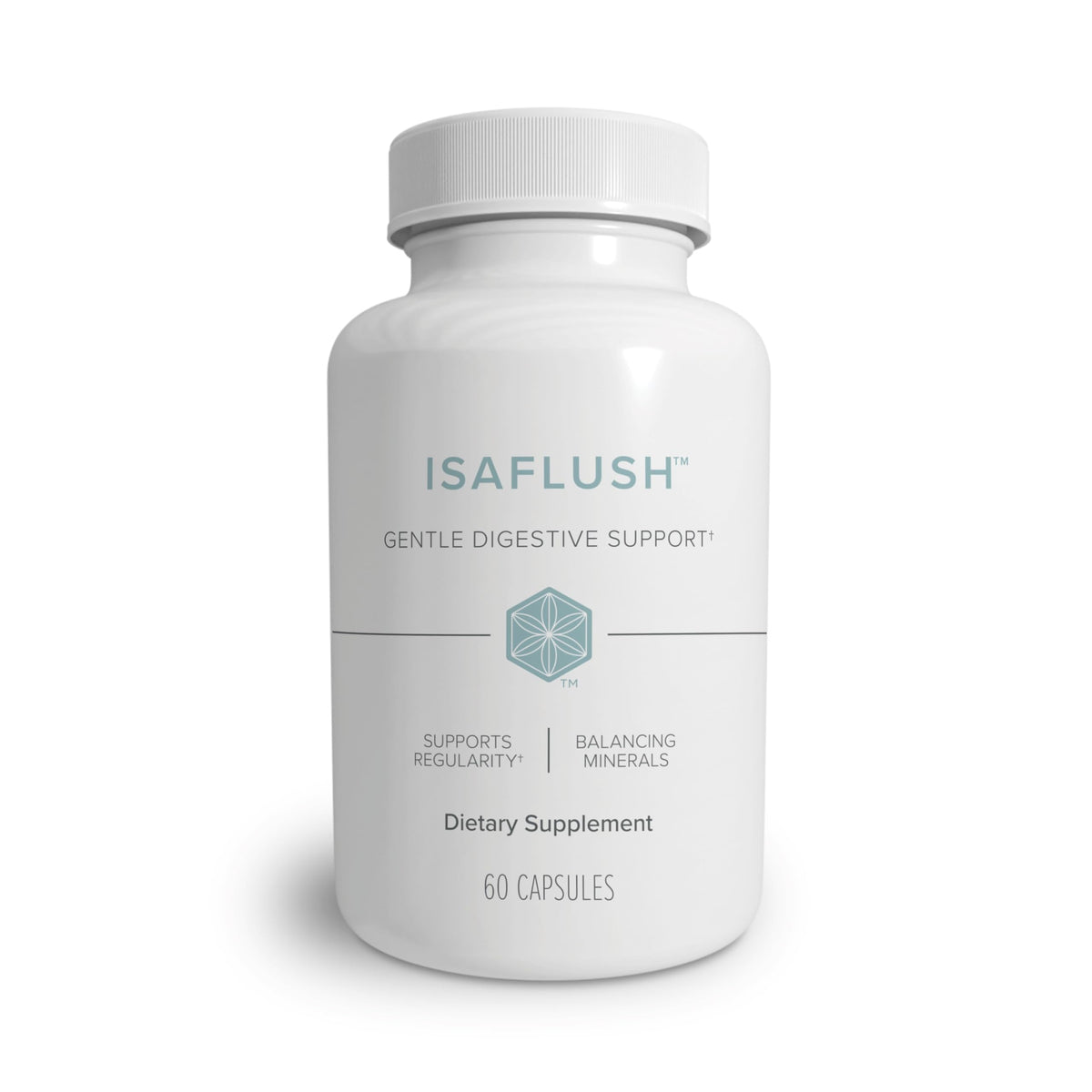 Isagenix IsaFlush frasco frontal mostrando la etiqueta y facilidad de uso
