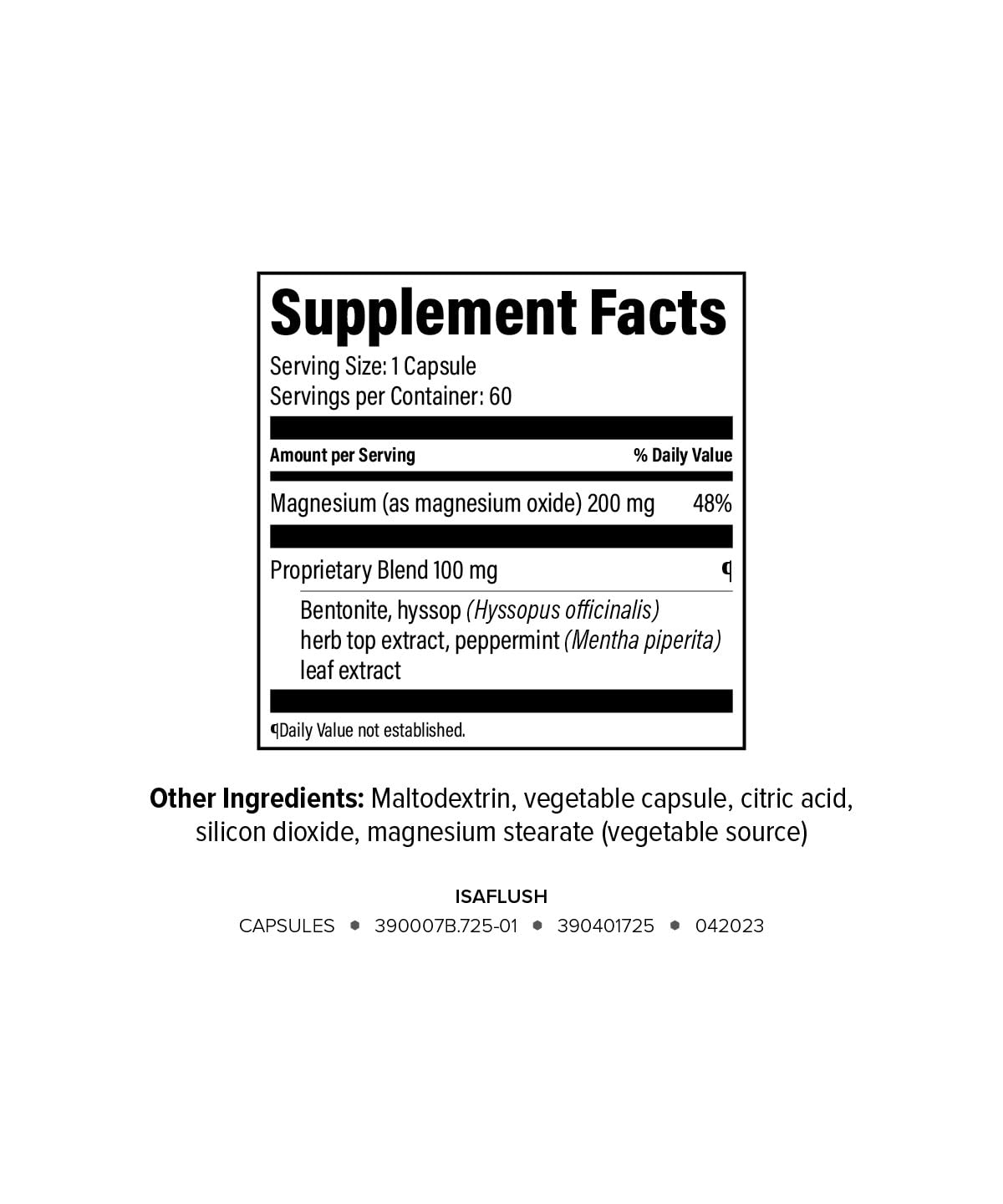 Isagenix IsaFlush cápsula en mano ilustrando dosificación práctica