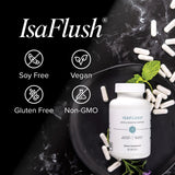 Isagenix IsaFlush frasco junto a reloj en mesita para uso nocturno cómodo