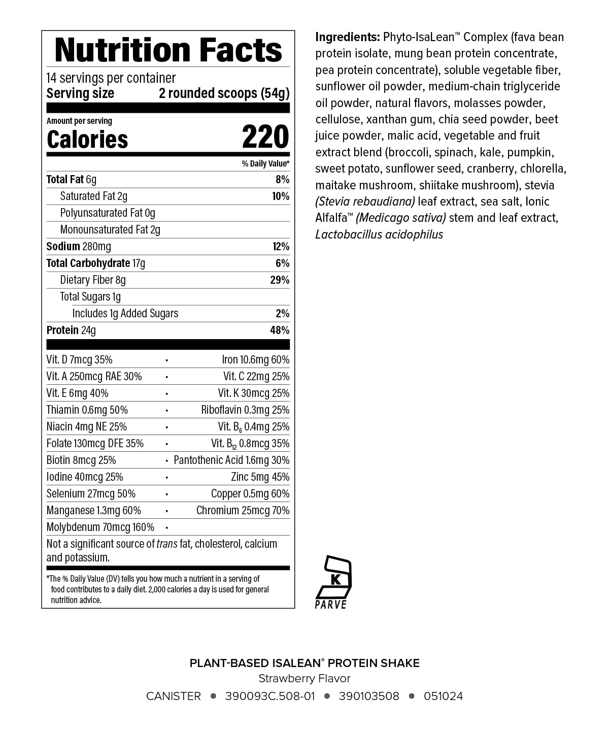 Polvo de Isagenix IsaLean detalle de textura fina, muestra mezcla vegetal y facilidad de disolución