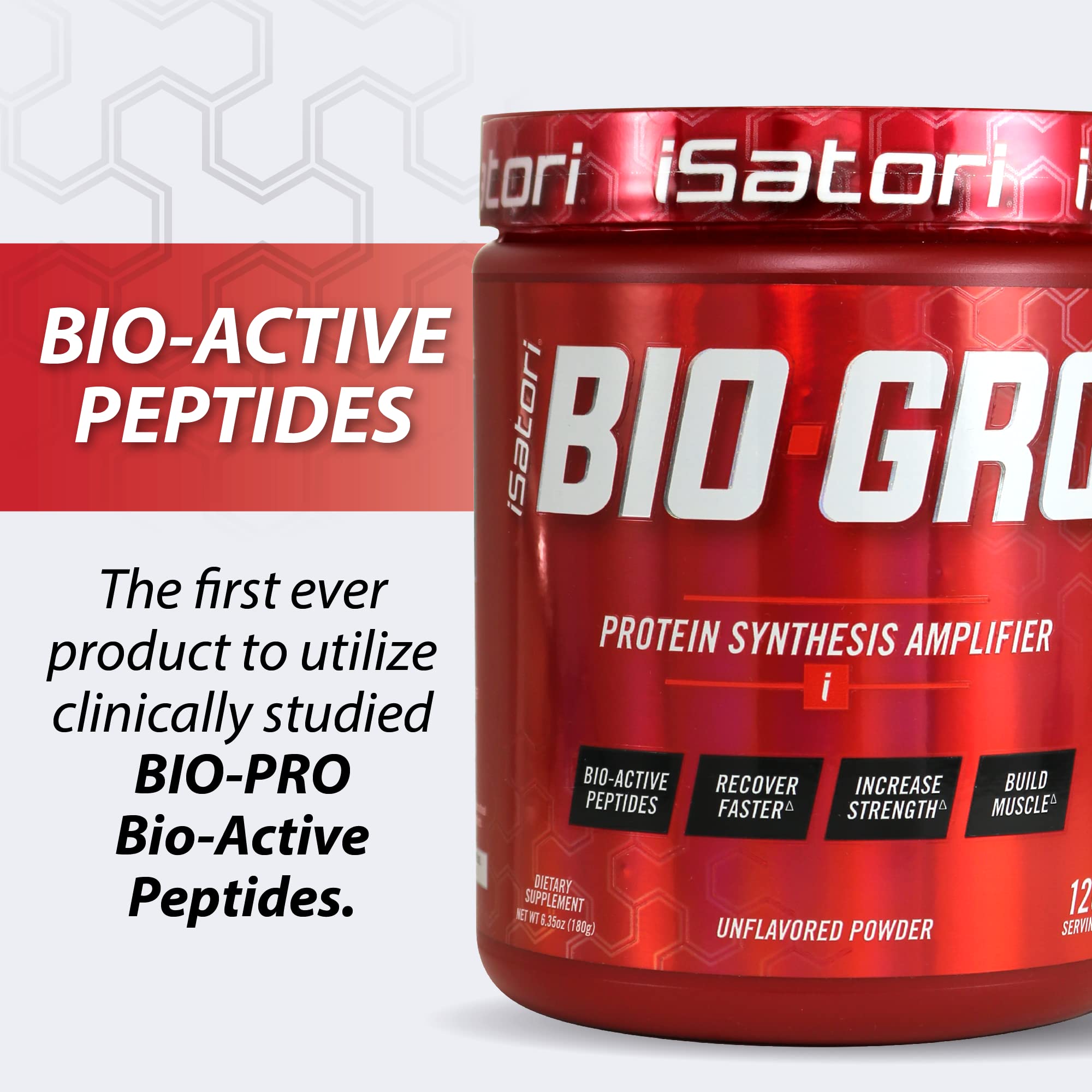 iSatori etiqueta BIO-GRO detalle de ingredientes y beneficios clave visibles