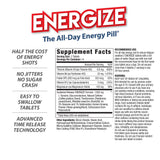 iSatori Energize primer plano del comprimido recubierto para fácil deglución y sin sabor amargo