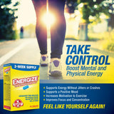 iSatori Energize tabletas en mano para mostrar tamaño y dosis portátil conveniente