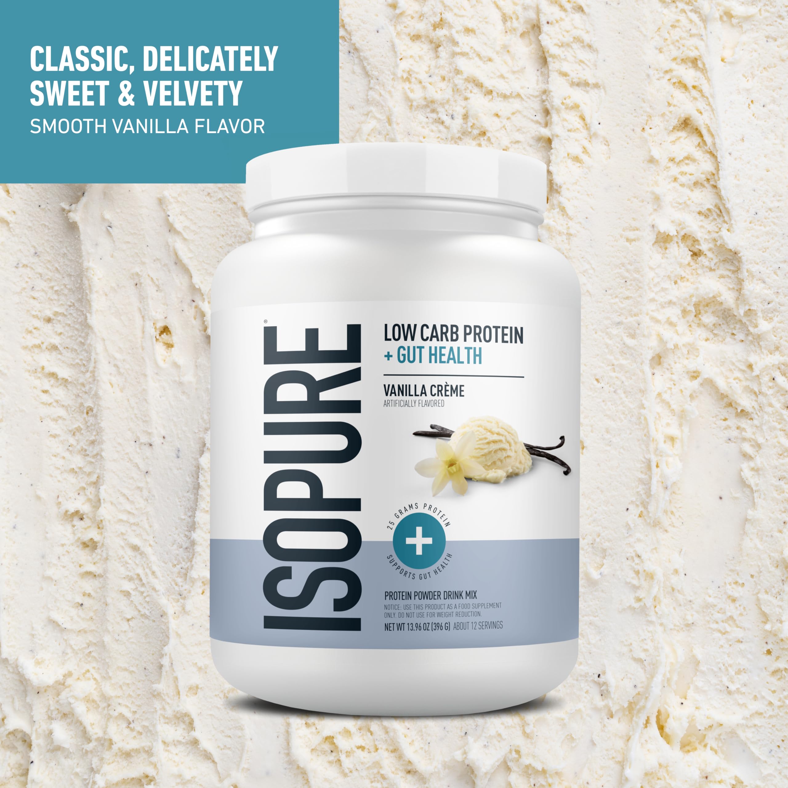 Batido cremoso preparado con Isopure Vainilla Crème listo para beber