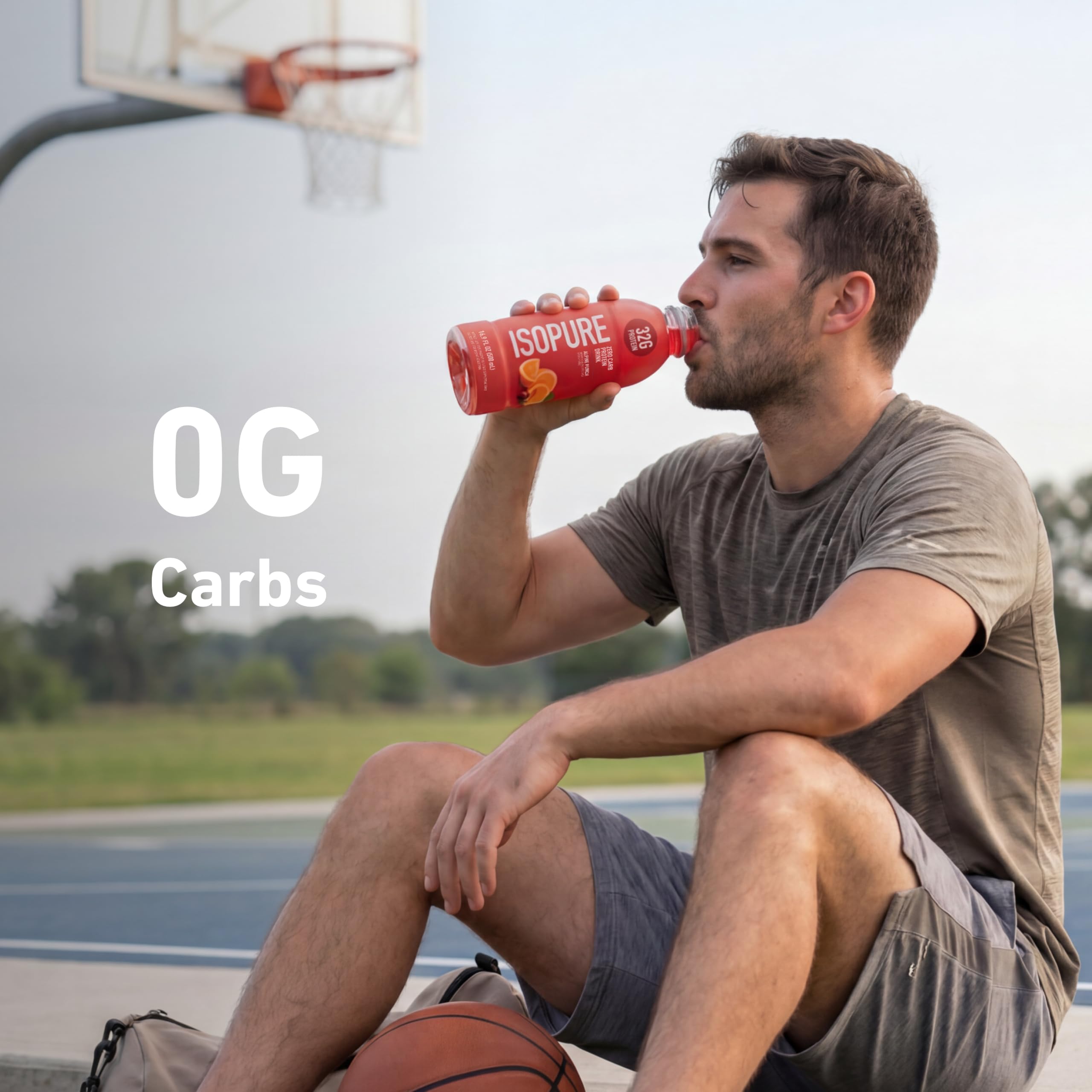 Isopure botella refrigerada en nevera lista para consumo refrescante