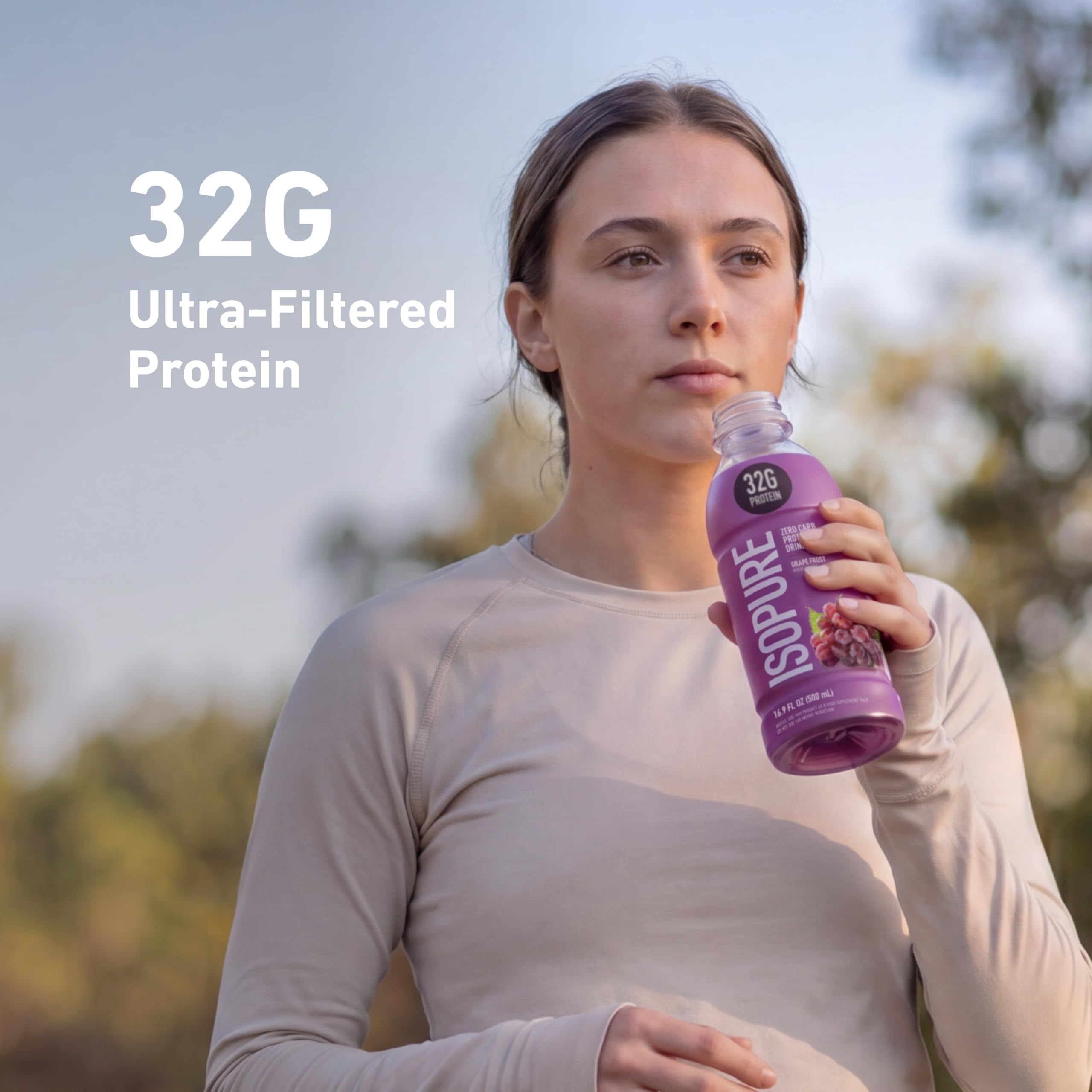 Isopure comparación de tamaño 16.9 fl oz para control exacto de porciones