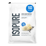 Isopure envase crema vainilla mostrando diseño y beneficio proteico