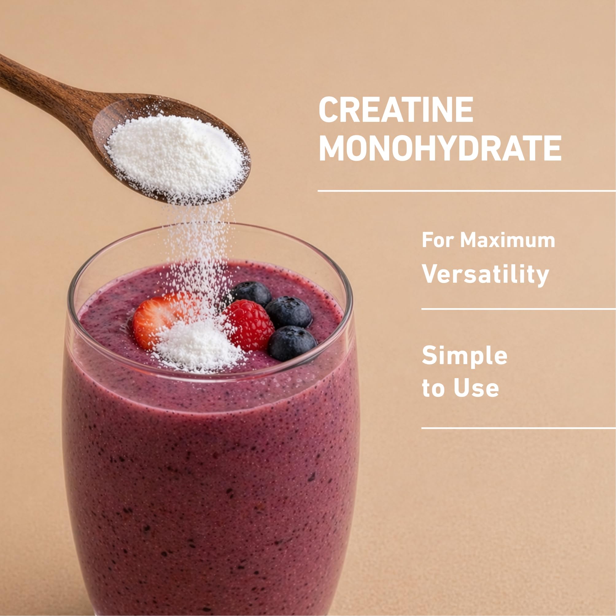 Isopure cuchara con 5 g de creatina, dosificación precisa y fácil
