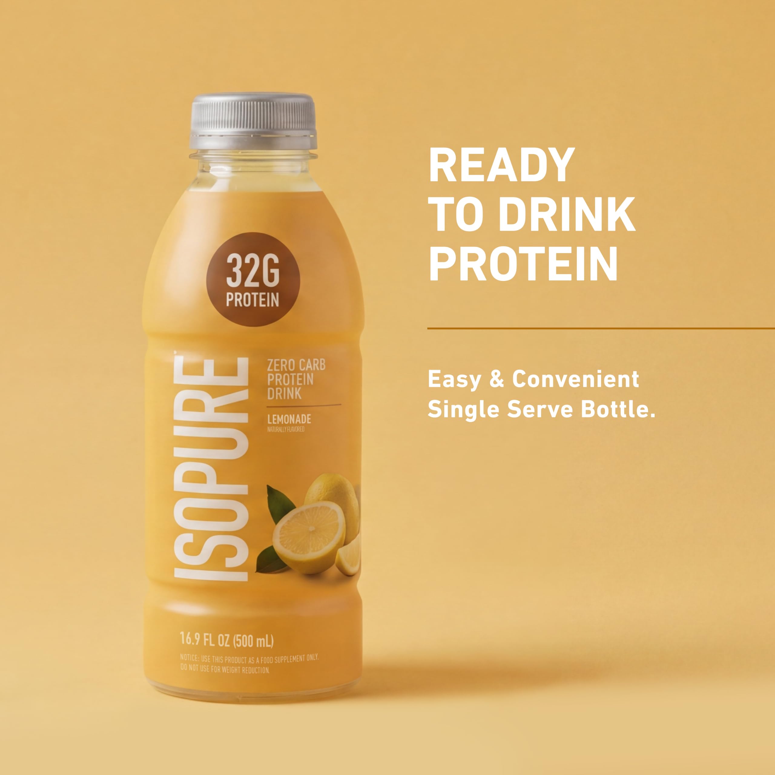 Isopure detalle de etiqueta con información de 32 g de proteína