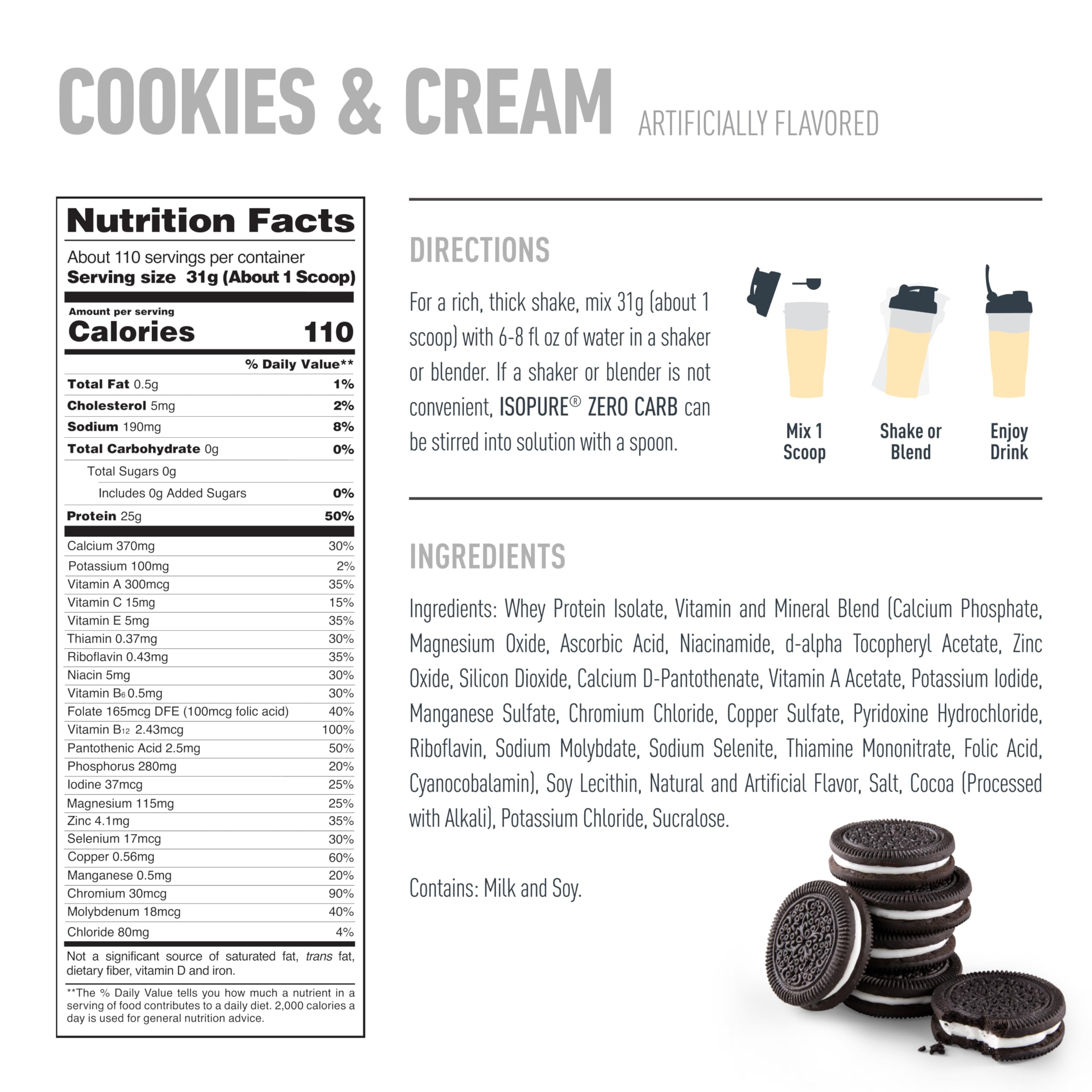 Isopure usado en cocina para un smoothie proteico y sabroso