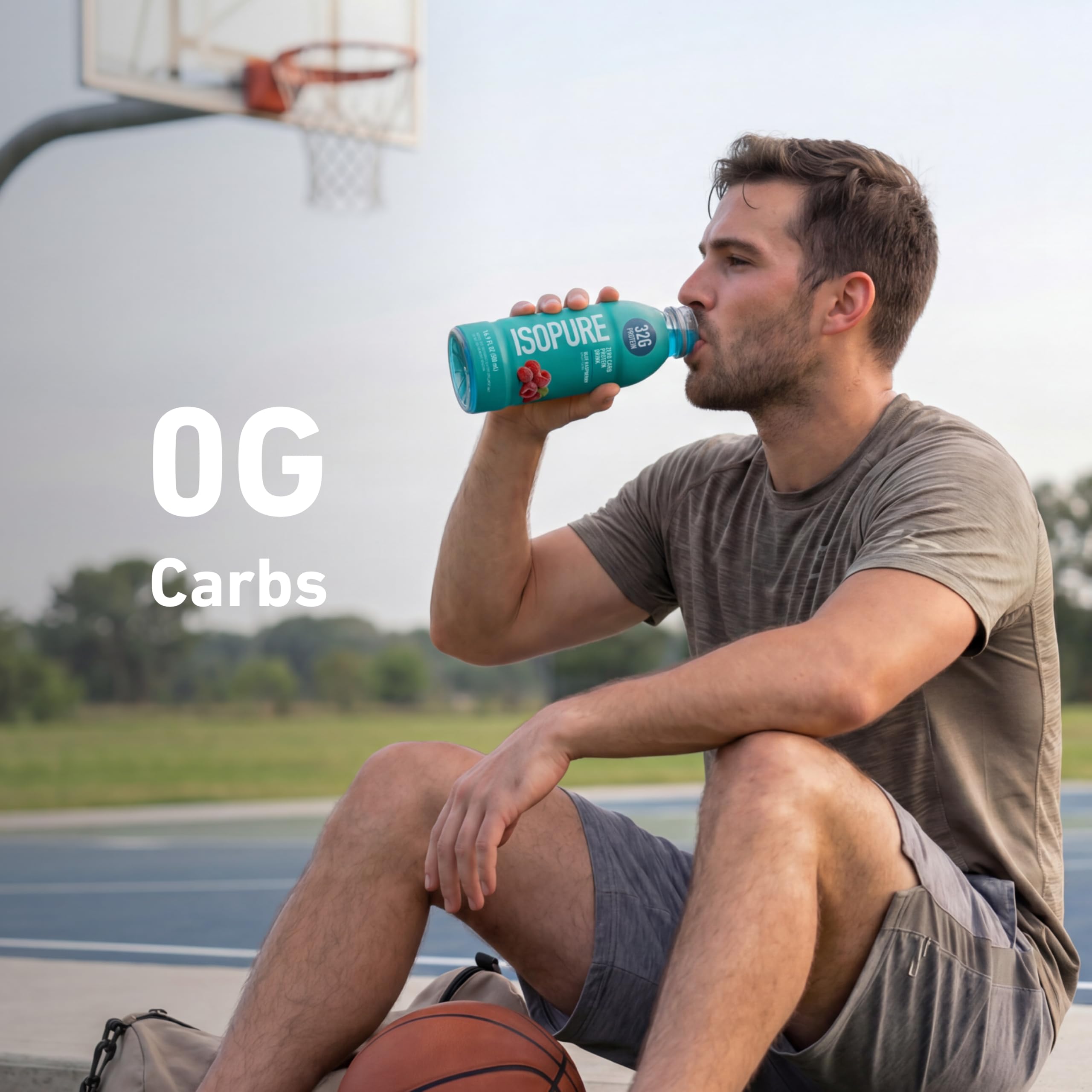 Isopure botellas frías en nevera, listo para llevar y consumir fresco