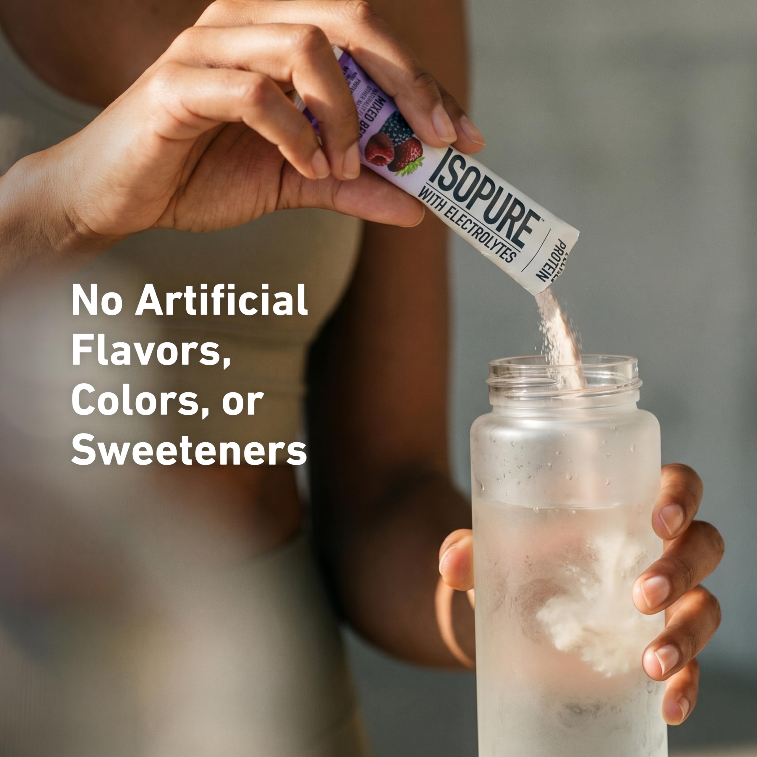 Isopure etiqueta con valores nutricionales claras y concisas