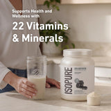 Isopure etiqueta de ingredientes y vitaminas para transparencia nutricional
