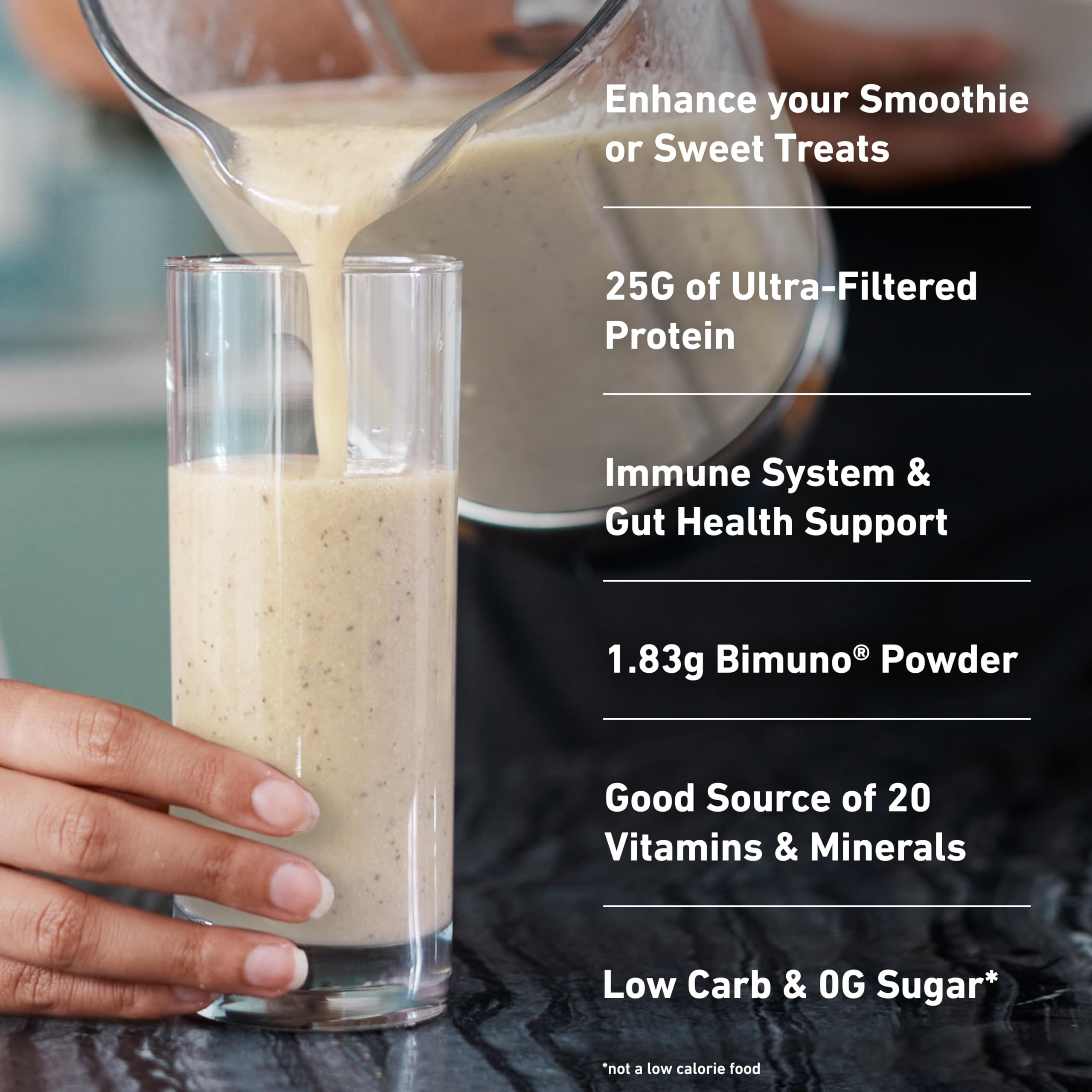 Bol con ingredientes y Bimuno® destacando soporte digestivo Isopure