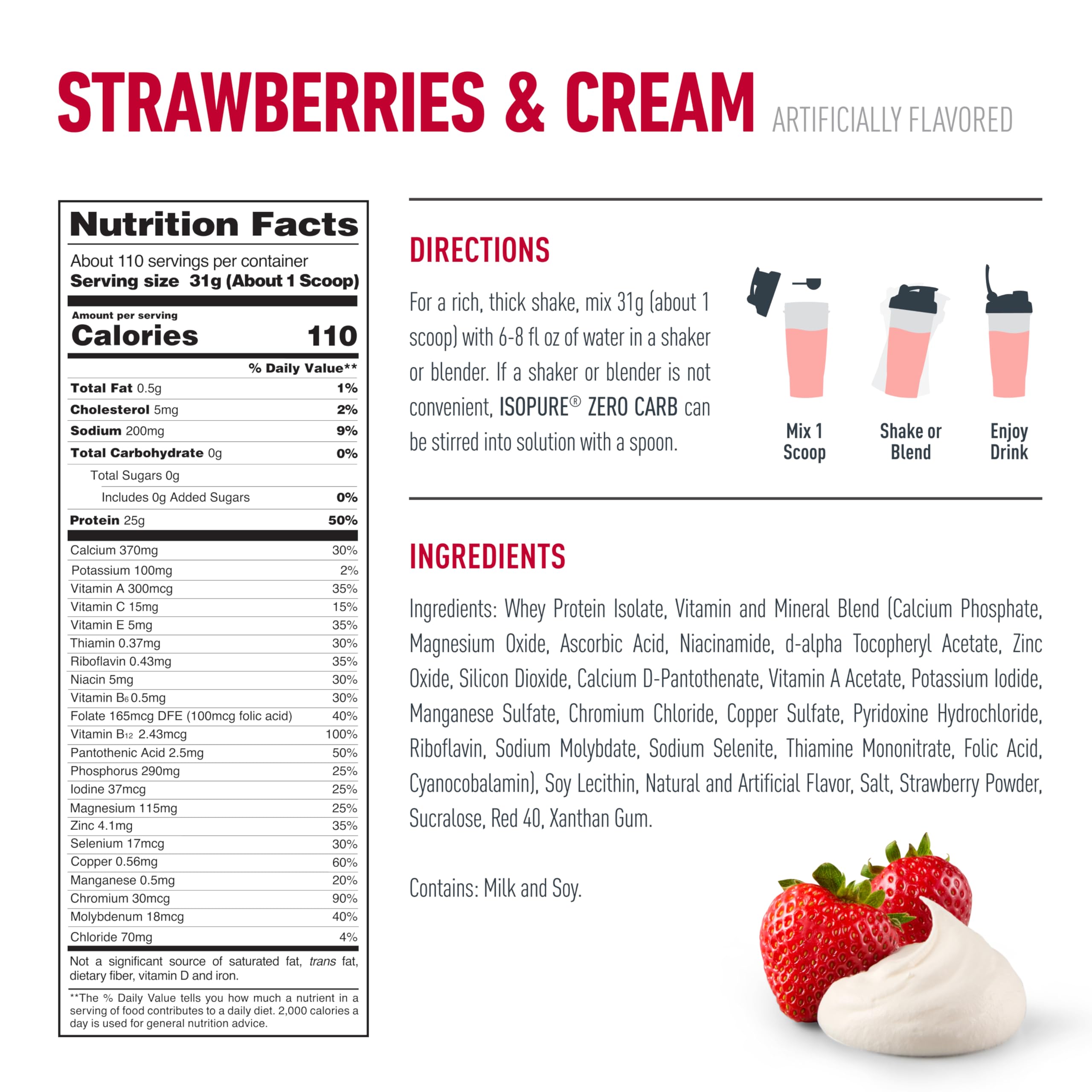 Isopure smoothie de frutas enriquecido con proteína Isopure