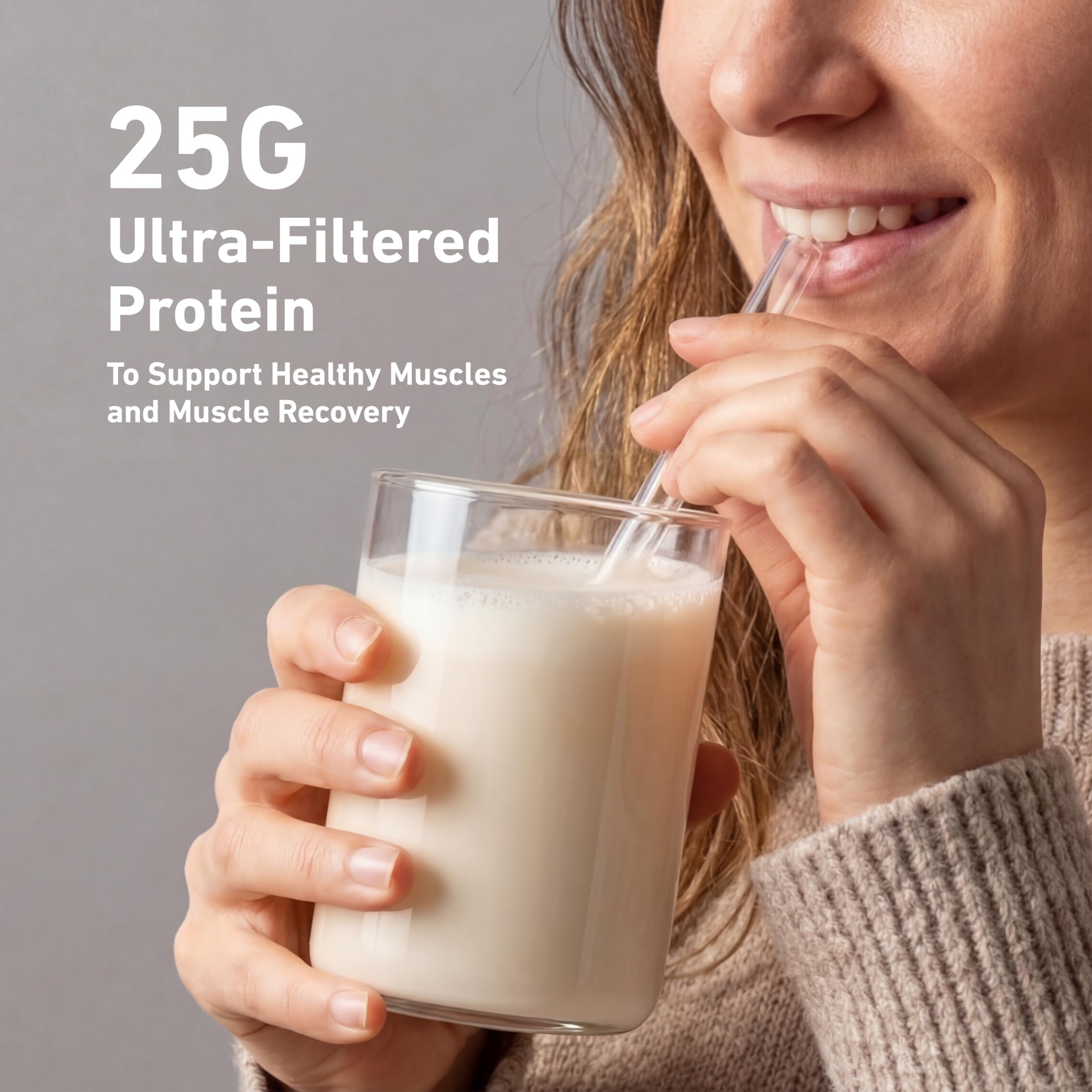 Isopure batido listo en vaso cremoso como bebida rápida y nutritiva